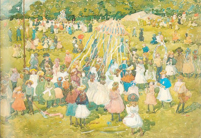 Maurice Prendergast May Day Central Park Sweden oil painting art